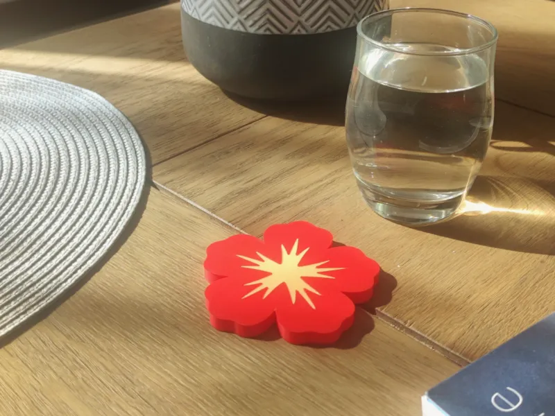 Sous-verre fleur d'hibiscus - support verre