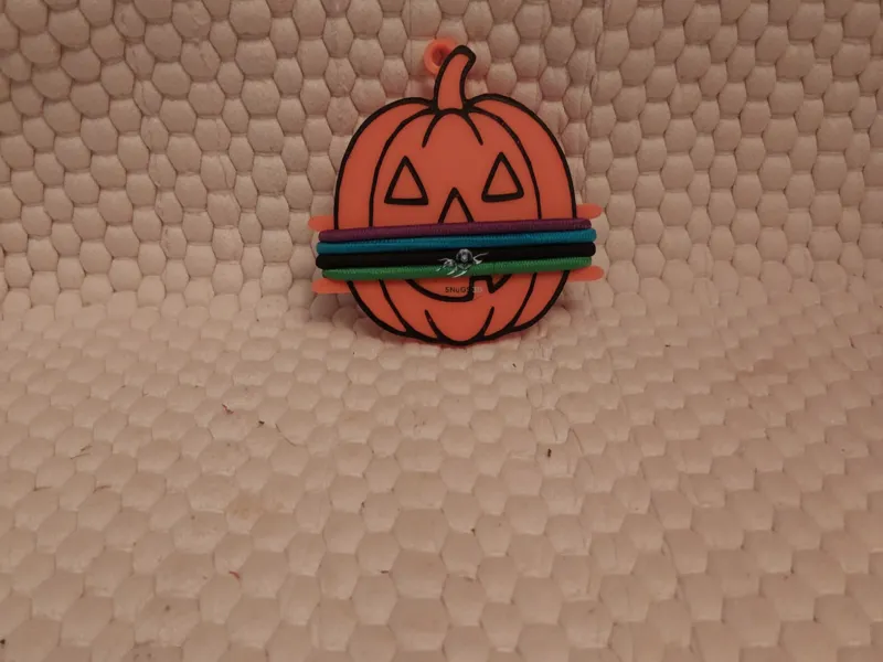 pumpkin ponytail hair tie bag tag keychain