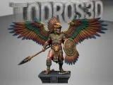 Guerrero Águila Azteca Alado Estatua de Fantasía-0