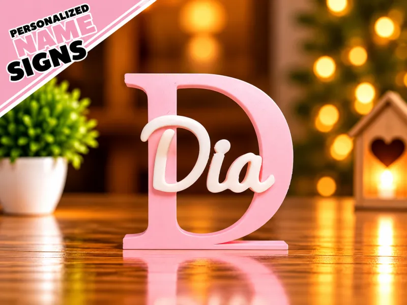 Placa de Nome 3D - Dia