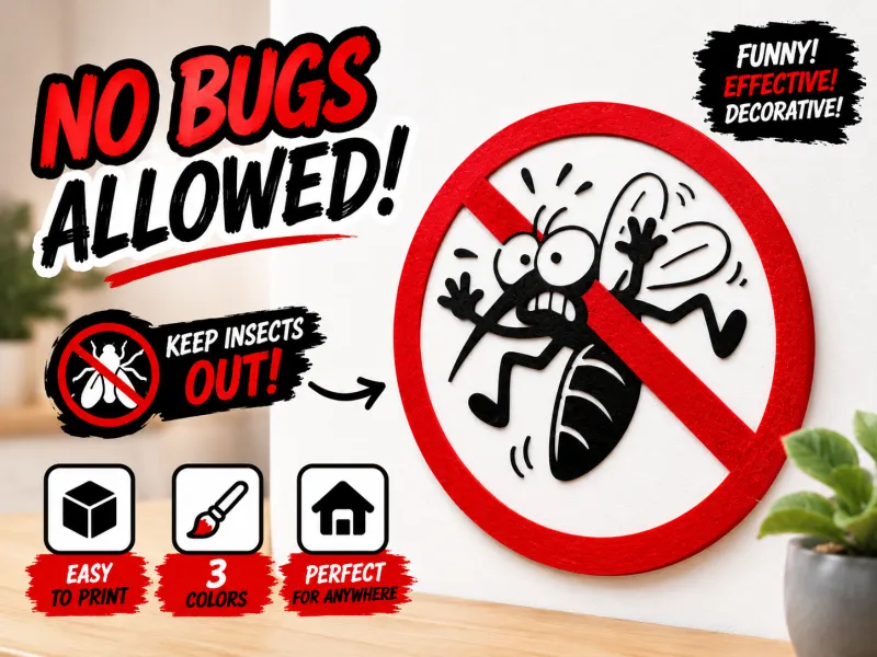 NO BUGS ALLOWED Funny No Insects Sign