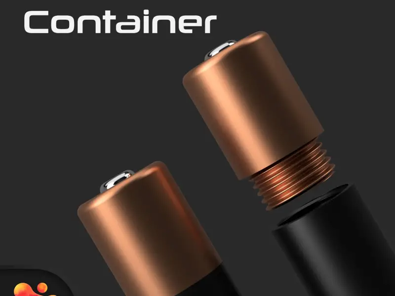 Contenitore a forma di batteria di Polymeria