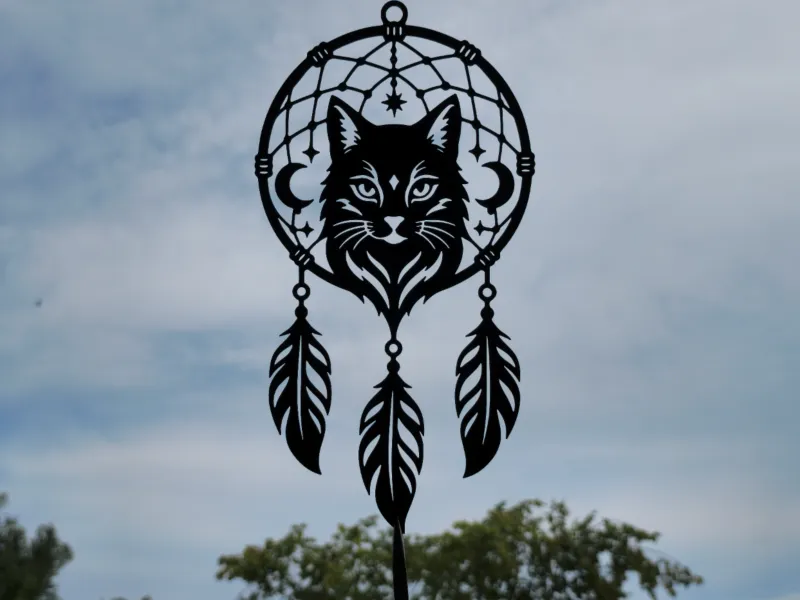 Mystic Cat Dreamcatcher Wall Art