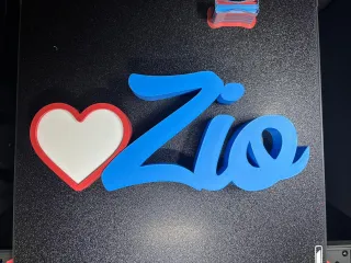 "Zio" Script Sign with Heart