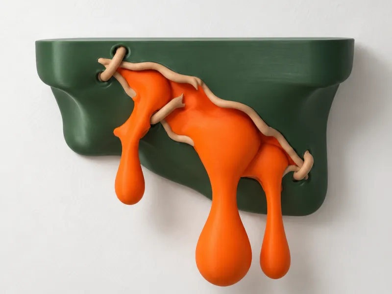 RipStitch Ooze – Sculptural Wall Shelf