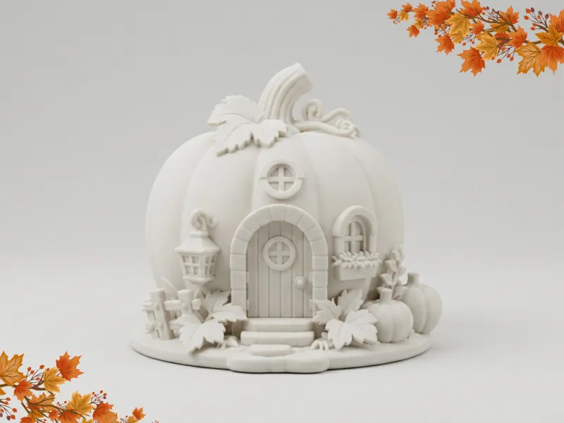 Cozy Pumpkin House - Autumn Fairy House 3D Model