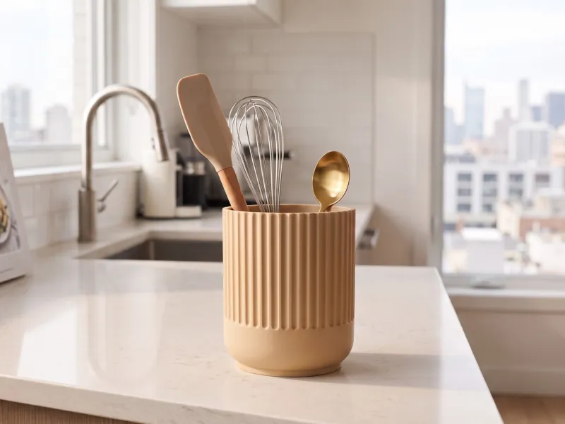 Japandi-style kitchen utensil holder