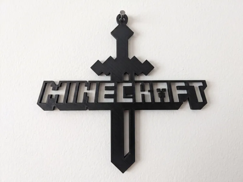 Minecraft Sword Title Wall Art - Gamer Decor