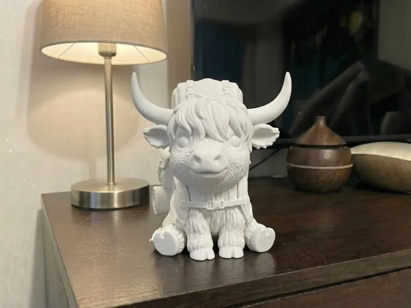 Highland Cow: Cute Explorer Cow with Backpack