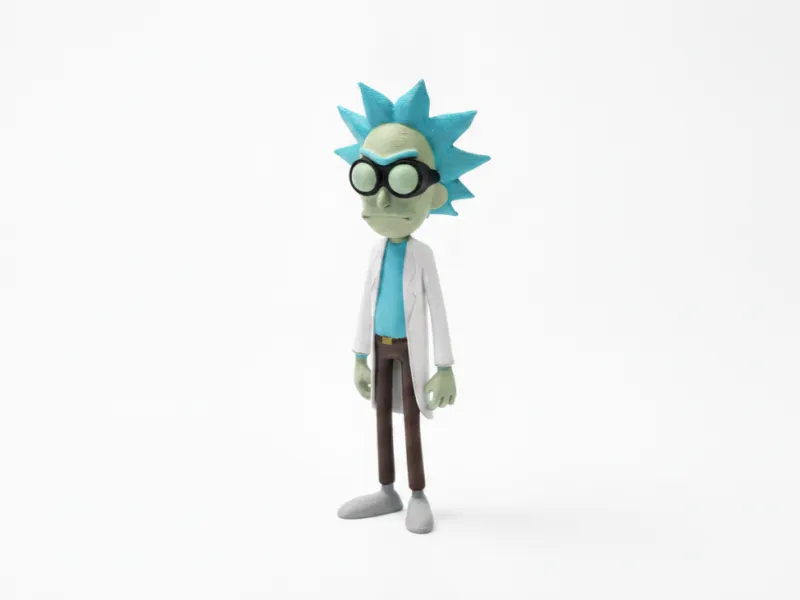 Estatueta do Rick Sanchez Personagem de Desenho Animado para Impressão 3D