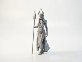Desert Queen Warrior Fantasy Figurine 3D Printable