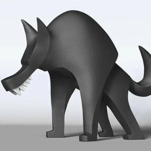Wolf Creature Sculpture Decorative Fan Art Toy