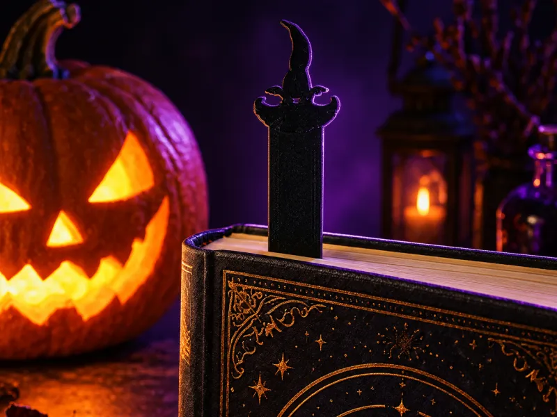 豪華なゴシック魔女の帽子ブックマーク - ハロウィンエディション