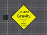 Funny Caution Gravity Sign-0