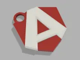 3D Keychain - Angular Logo (Multi-Color / Low-Poly Style)-0