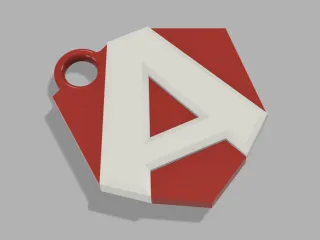 3D Keychain - Angular Logo (Multi-Color / Low-Poly Style)