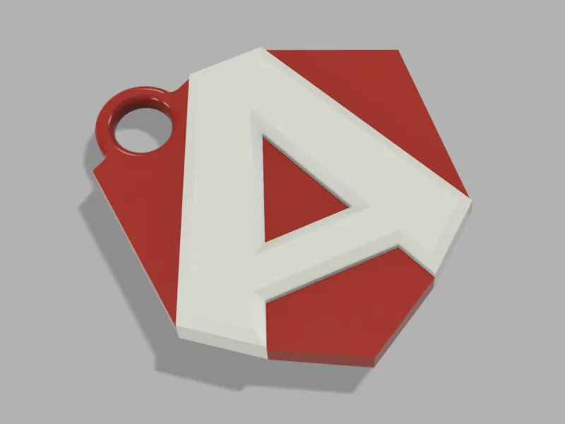 3D Keychain - Angular Logo (Multi-Color / Low-Poly Style)