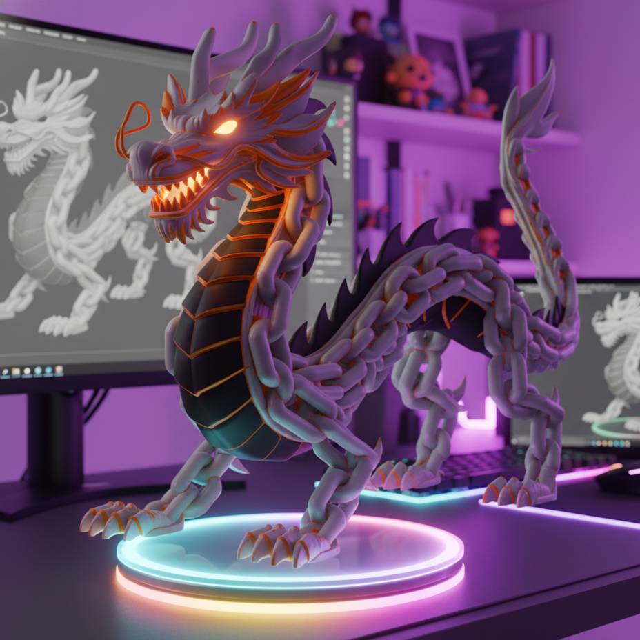 Rusty Machine Dragon 3D Printer Files | 3MF File | The rusty Dragon - Multicolor (CFS, AMS ...
