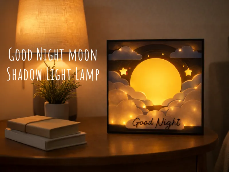 Good Night moon Shadow Light Lamp