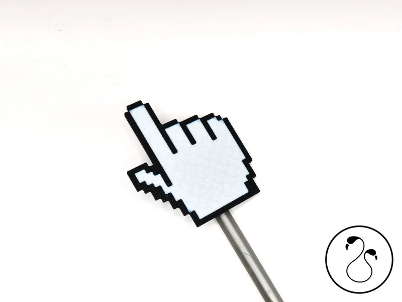 Retro Pixel Handwijzer voor Pen en Potlood