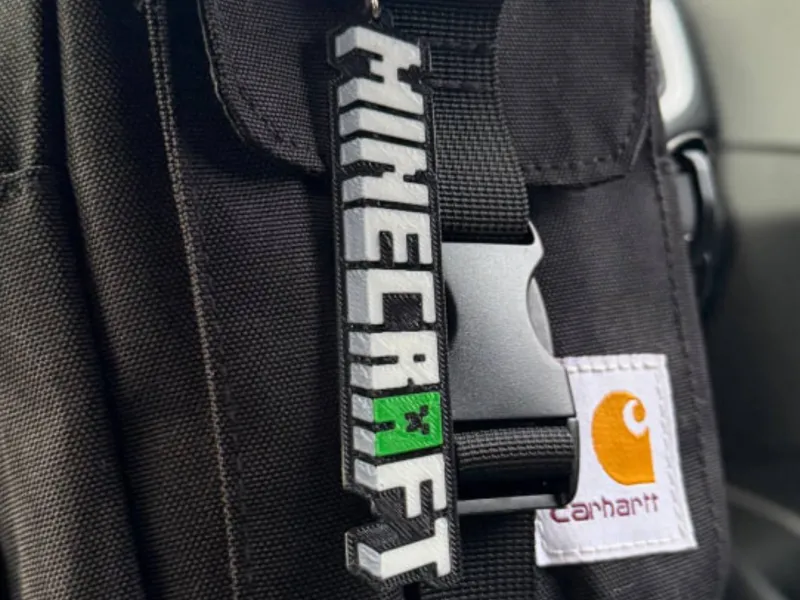 Minecraft Creeper Logo Keychain | Multicolor Gamer Backpack