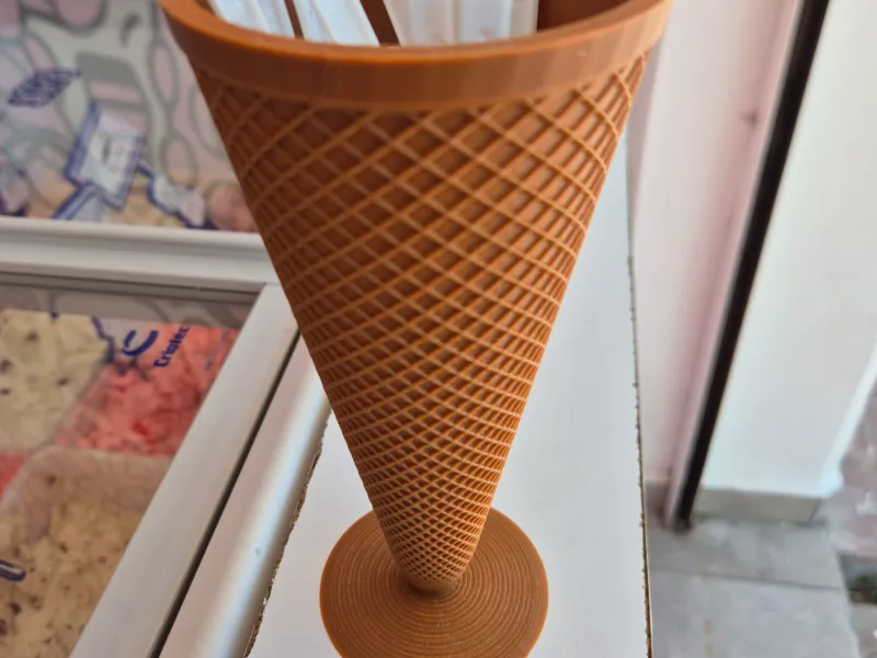 Waffle Cone Straw Holder | Ice Cream Shop & Cafe Desk