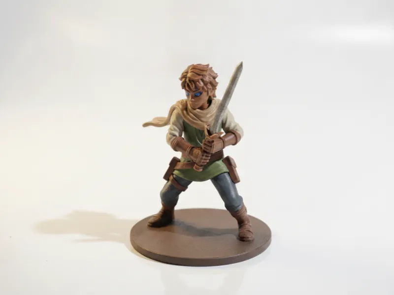 Estatua de Espadachín Guerrero de Fantasía Imprimible en 3D