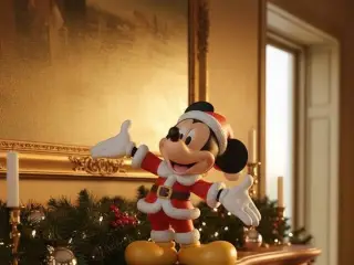 Mickey Mouse Santa Claus Figure