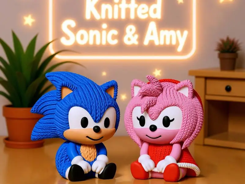 Sonic and Amy Couple - Knitted - Crochet
