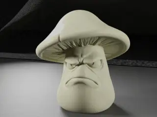 Grumpy shroom figurine