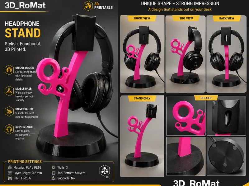 Headphone Stand "Karate" | 3D Printed Designer Stand