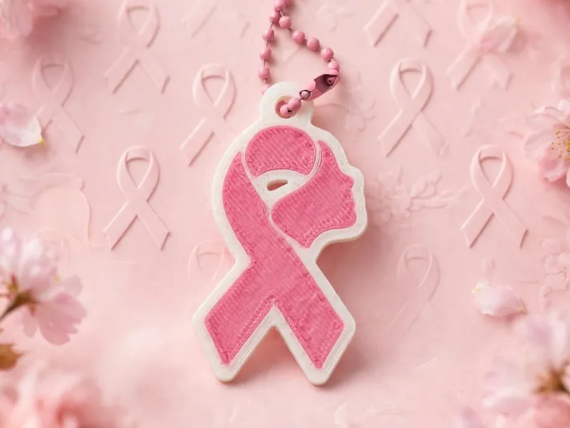 Llavero lazo rosa de octubre