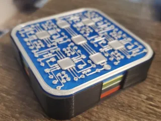 Circuit Board Coaster (Multi-color even on basic printer)