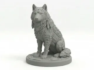 Native American wolf statue