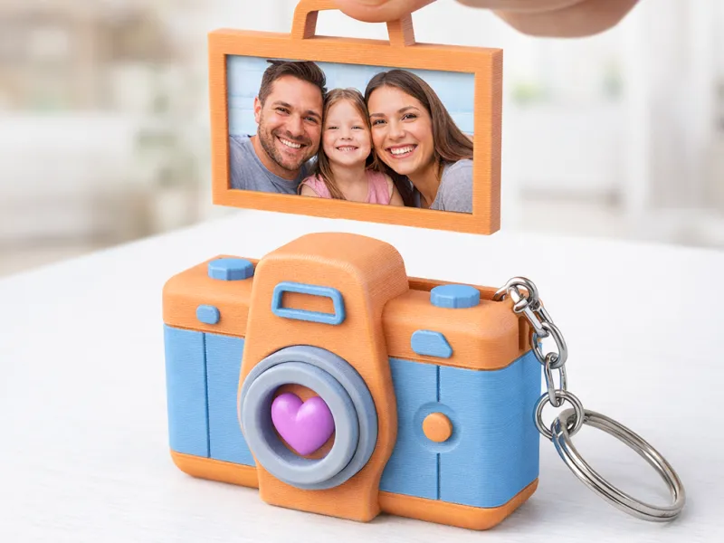 Camera Photo Frame Keychain | Custom Picture Keyring