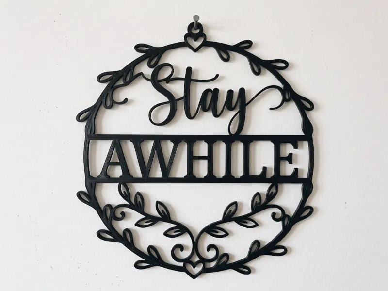 Stay Awhile Rustic Style Wall Art