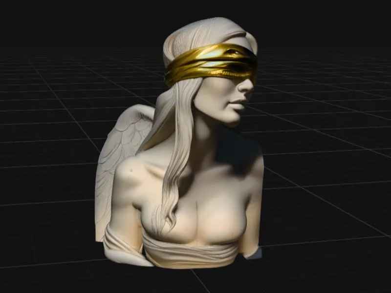Blindfolded Angel Bust – Elegant Winged Woman Sculpture
