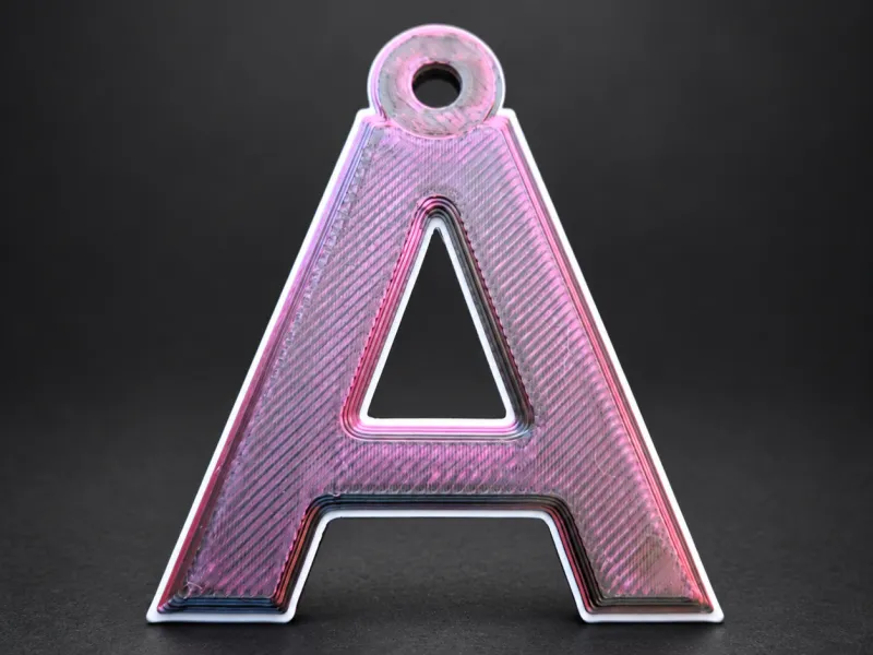 Sculpted Letter A Bag Tag / Keychain - Multicolour