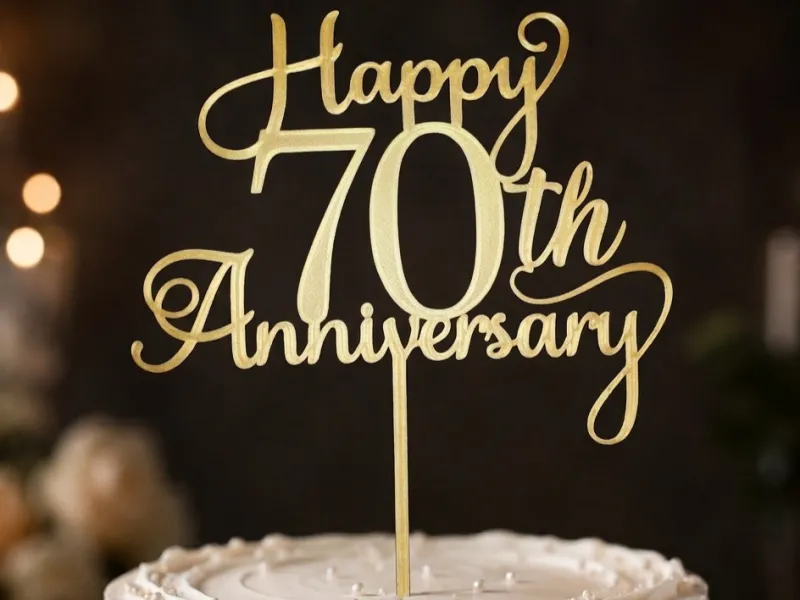 70th Anniversary Cake Topper
