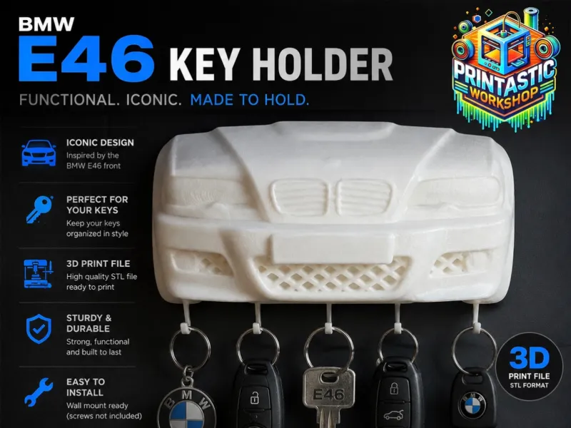 E46 INSPIRED KEY HOLDER STL – 3D PRINTABLE WALL KEY RACK
