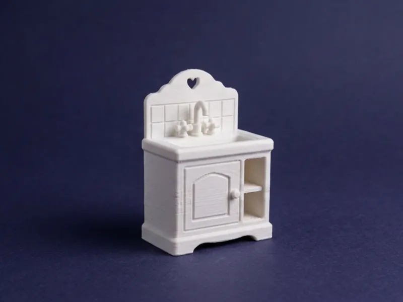 Dollhouse Bathroom Sink Cabinet 3D Model