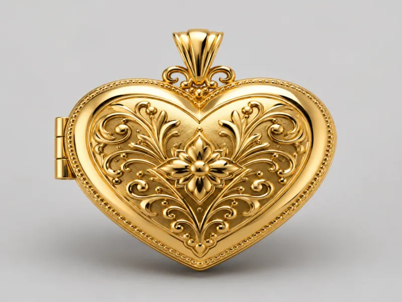 Ornate Gold Heart Locket
