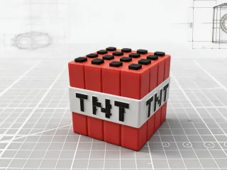Minecraft Pixel-Style Buildable TNT Storage Box