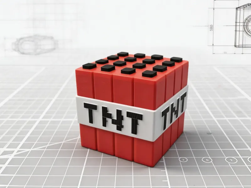 Minecraft Pixel-Style Buildable TNT Storage Box