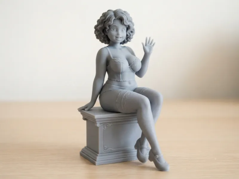 Curly Haired Lace Bustier Girl