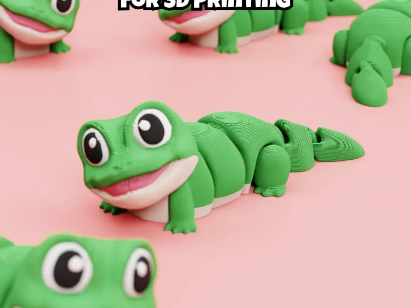 3D Printed Lizard: Articulated Flexi Fidget Toy (STL & 3MF)