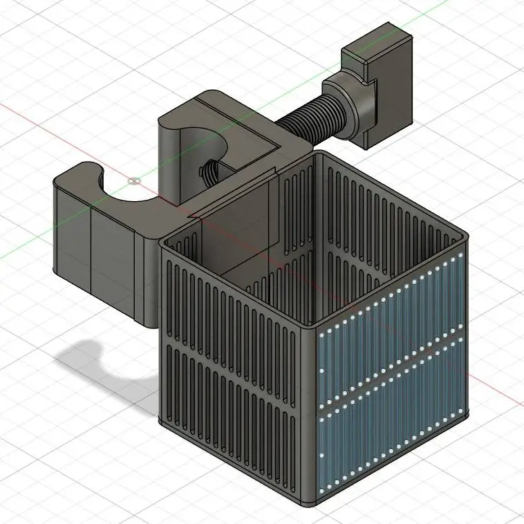 IV drip stand (1") clamp + small mesh rubbish bin Version 2