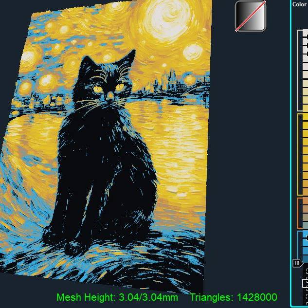Cat in the starry night (based on Van Gogh art)