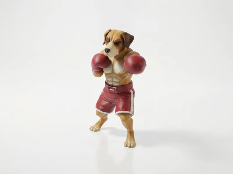 Figurine de boxer, sculpture animalière imprimable en 3D
