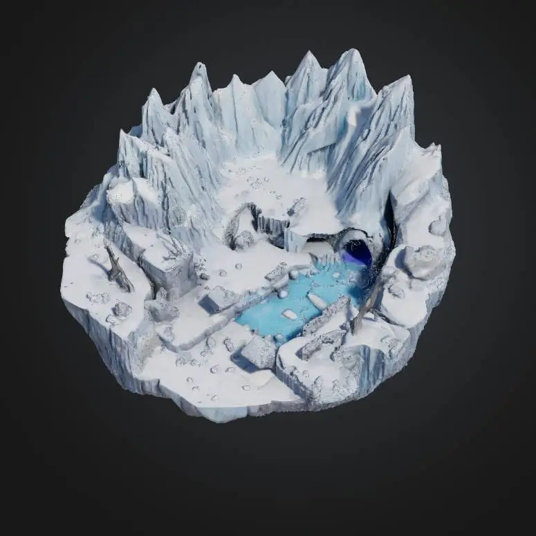 frosty mountain terrain for the snow mountain troll set game